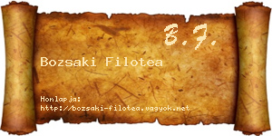 Bozsaki Filotea névjegykártya